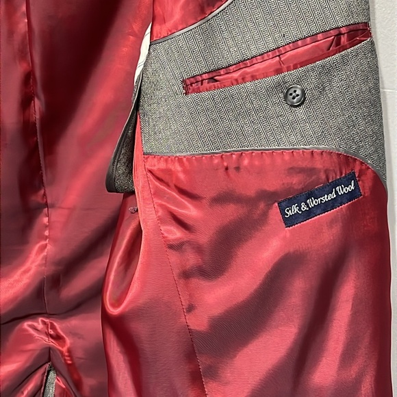 Alan Flusser Silk Worsted Wool Herringbone Tweed Blazer Men’s 48R Sports Coat - Picture 7 of 12